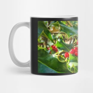 Christmas Holly Berry Leaves Mug